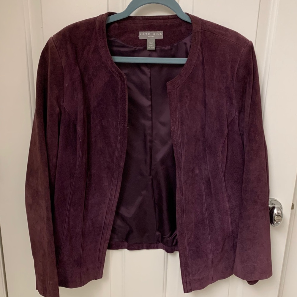 Kate Hill Purple suede women’s jacket. Size 16w